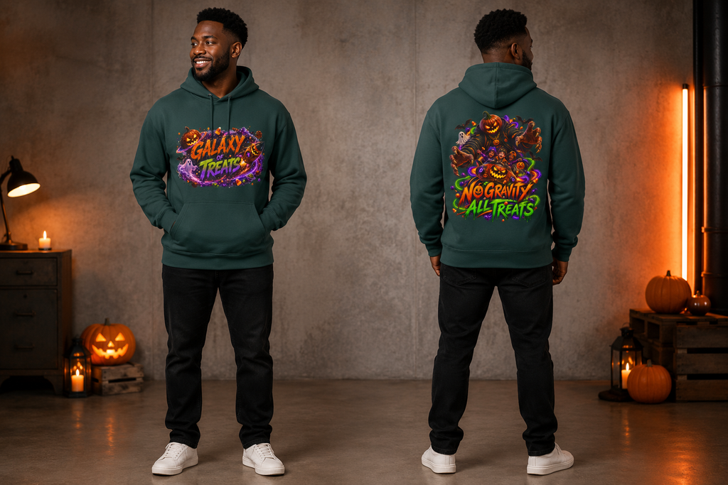 "Galaxy of Treats — Trick or Treat Galaxy Halloween Hoodie | Adult Unisex"