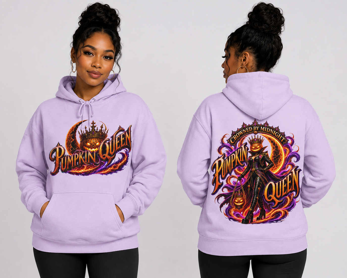 Crowned by Midnight — Pumpkin Queen Halloween Hoodie | Adult Unisex