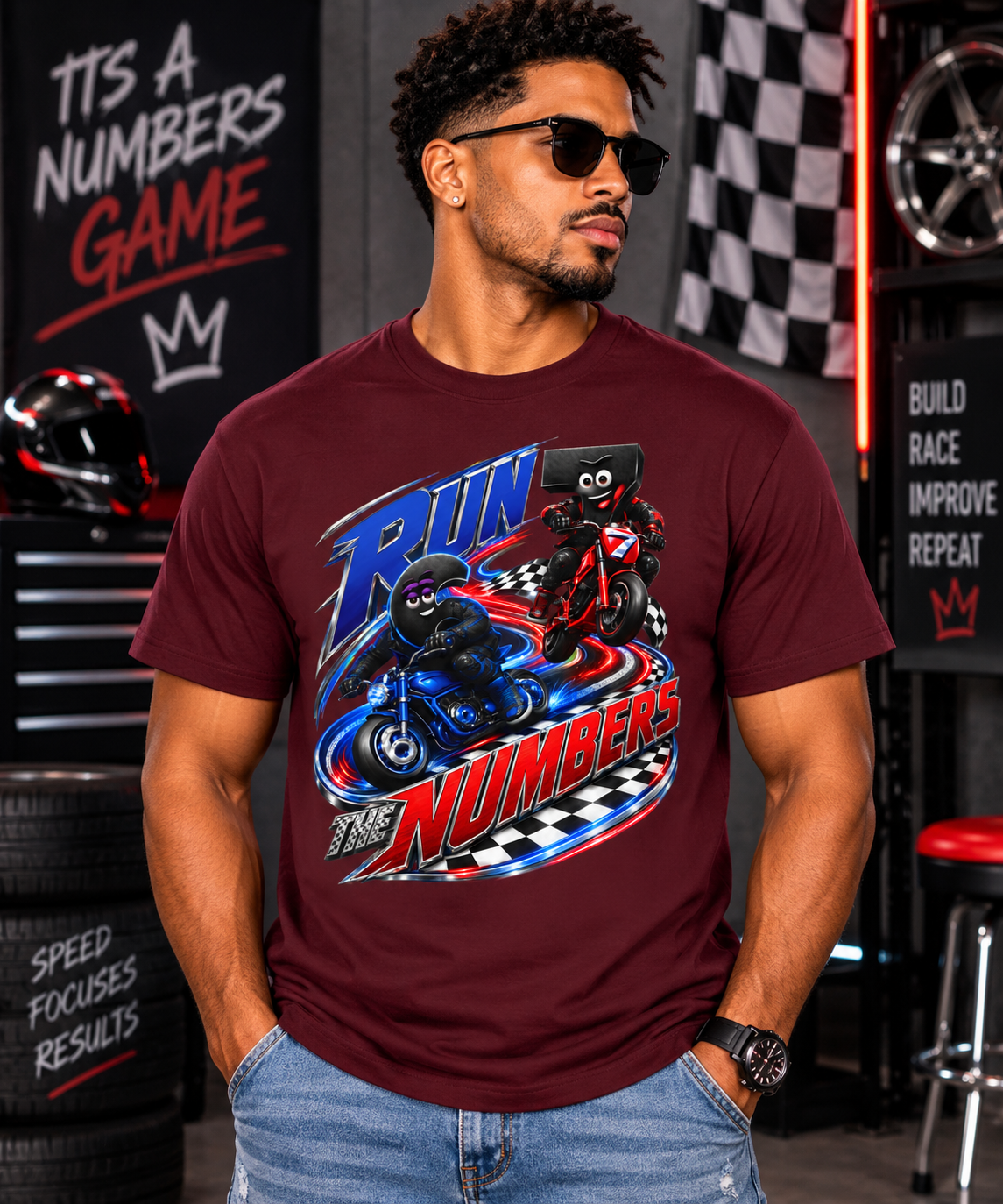 Title: 6-7: Run the Numbers | Adult Unisex Tee
