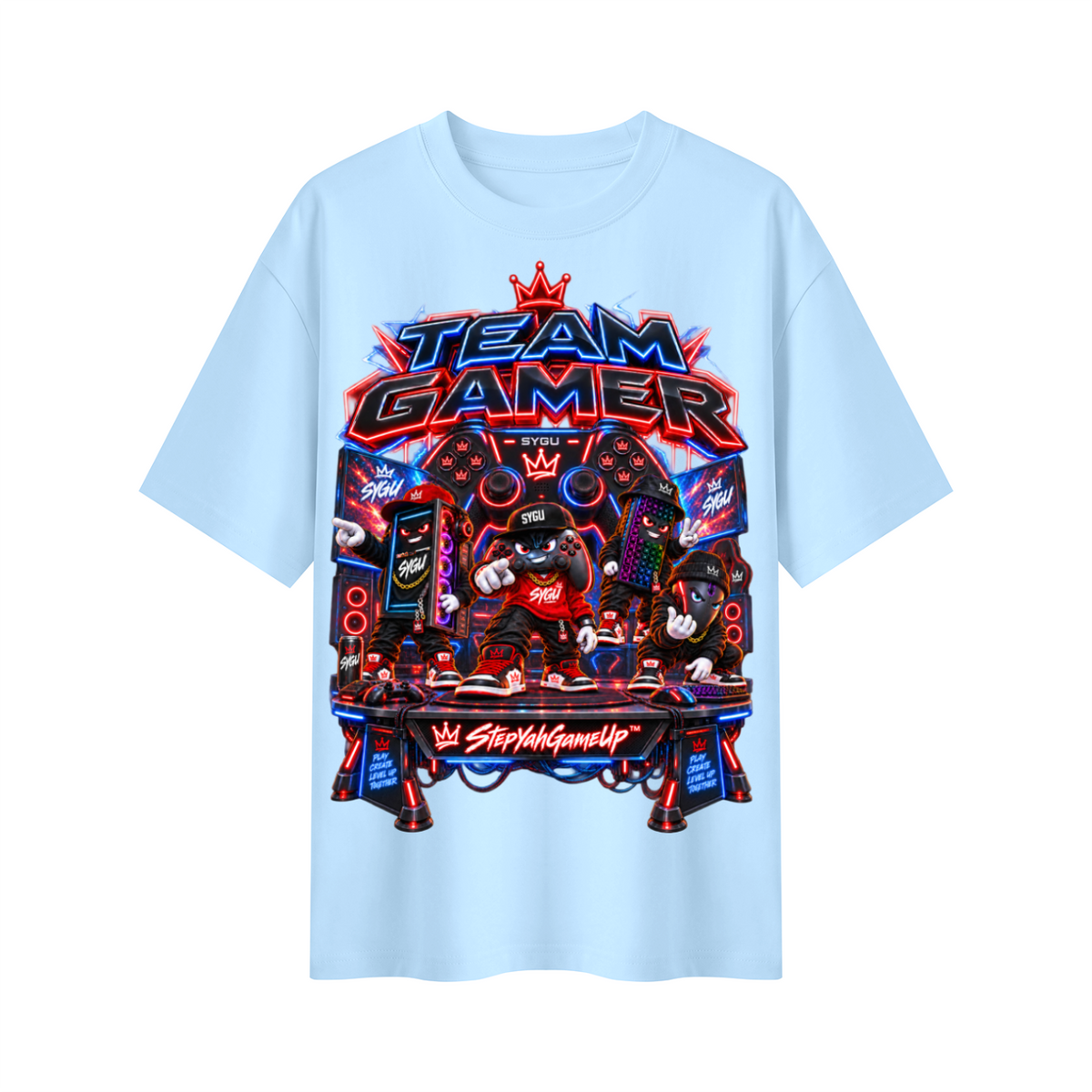 StepYahGameUp Squad Gamer Oversized T-Shirt - Team Gamer - Unisex