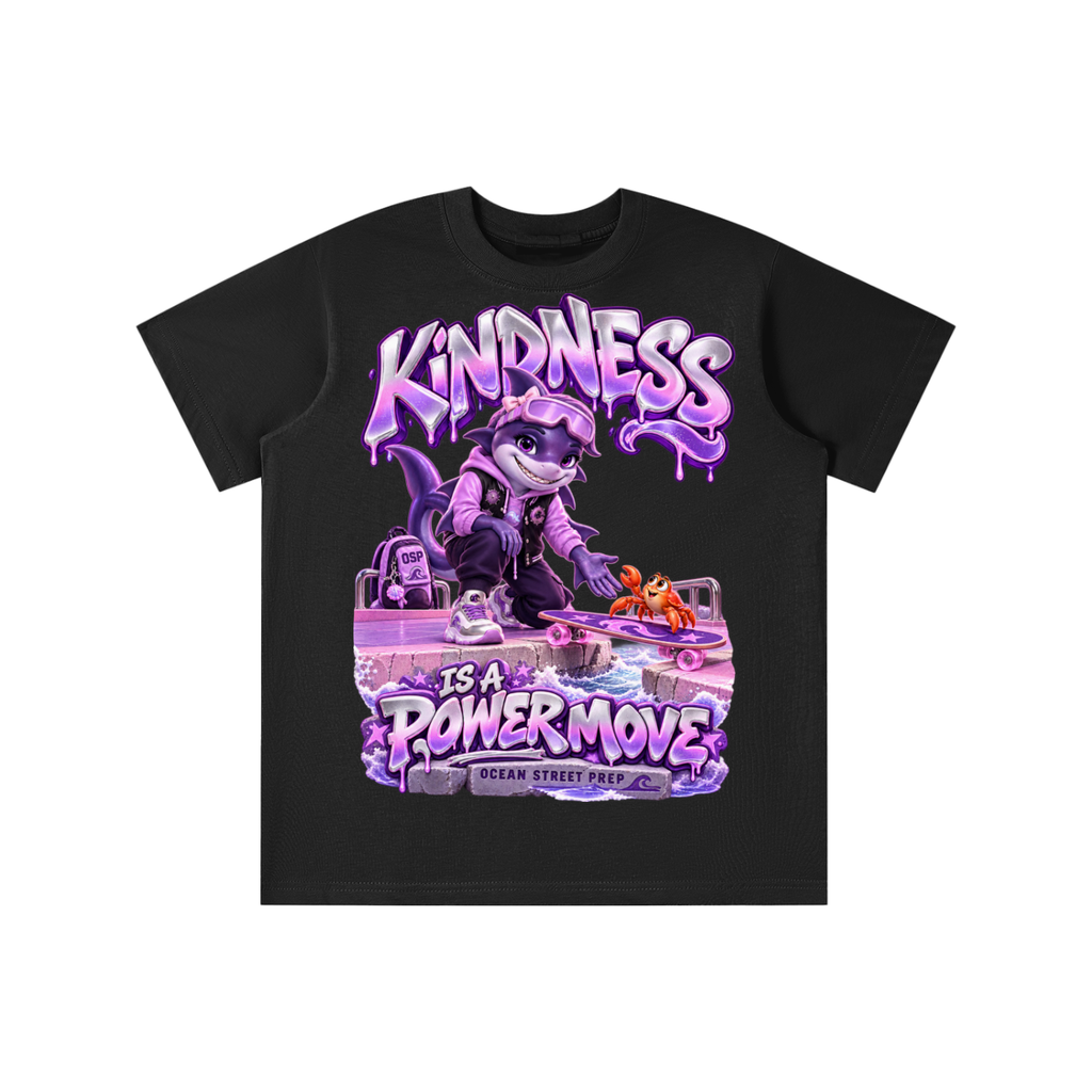 Ocean Street Prep™ Lil Violet Kindness Is a Power Move Graphic T-Shirt - Youth Unisex Tee