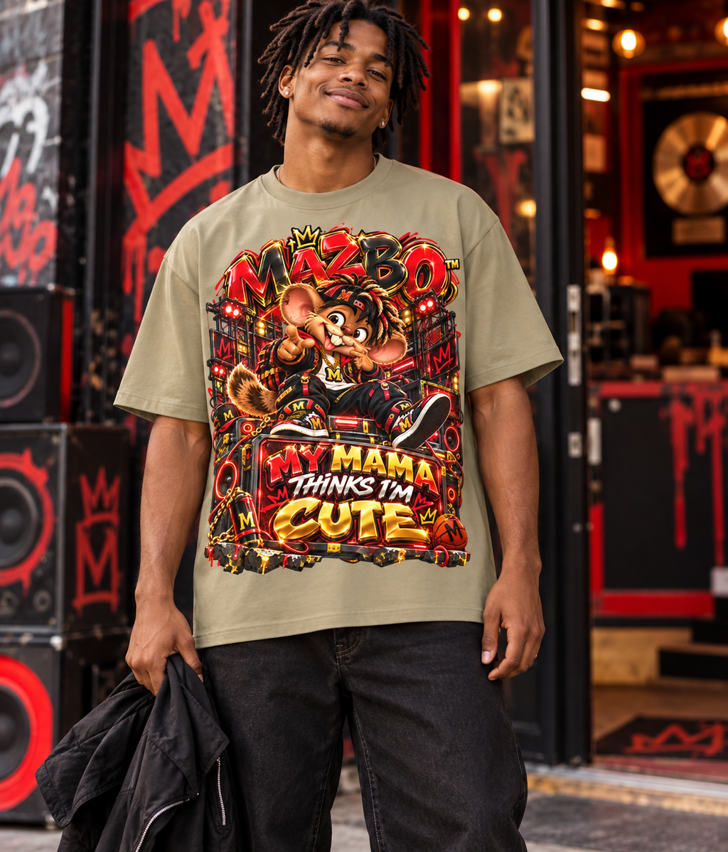 Own Your Vibe™ Mazbo™ My Mama Thinks I’m Cute Oversized Graphic T-Shirt - Unisex