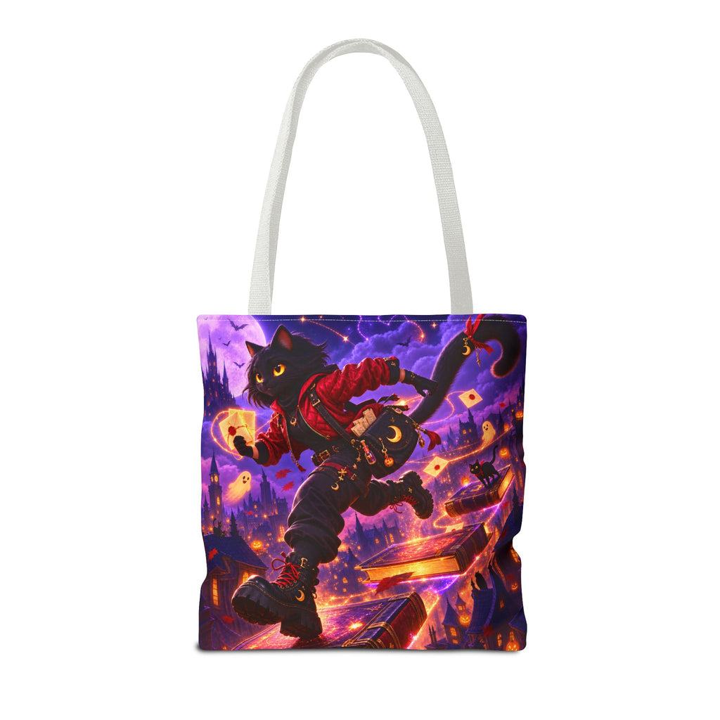 Halloween Tote Bag — Black Cat Spell Runner
