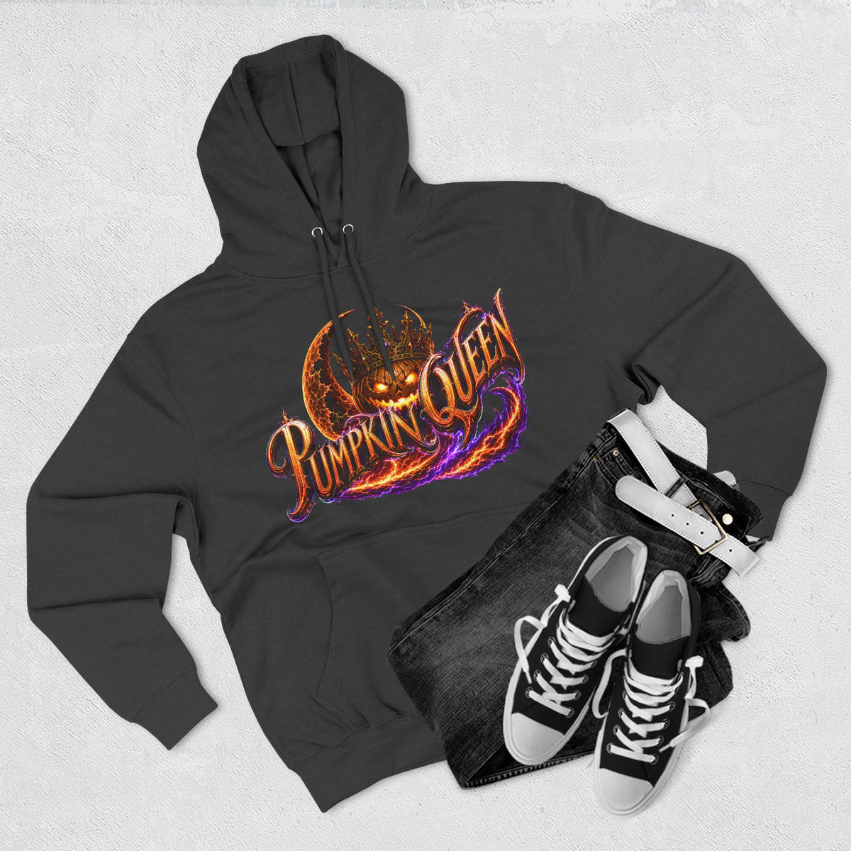 Crowned by Midnight — Pumpkin Queen Halloween Hoodie | Adult Unisex
