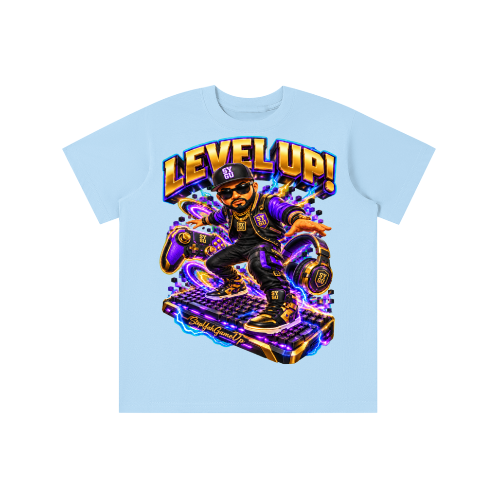 StepYahGameUp Gamer Graphic T-Shirt - Level Up! - Youth Unisex Tee