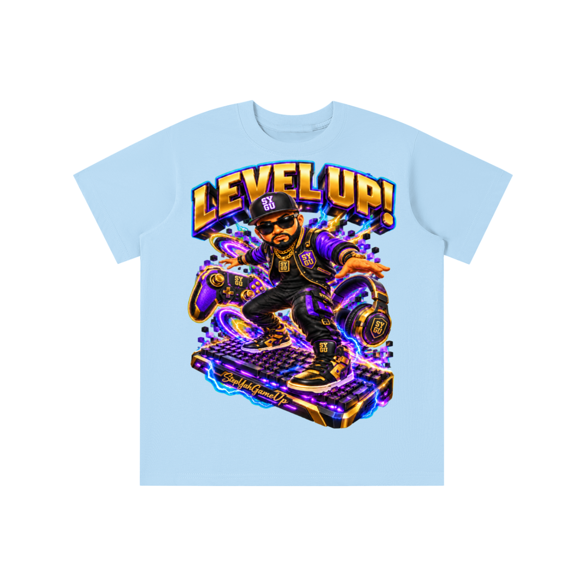 StepYahGameUp Gamer Graphic T-Shirt - Level Up! - Youth Unisex Tee