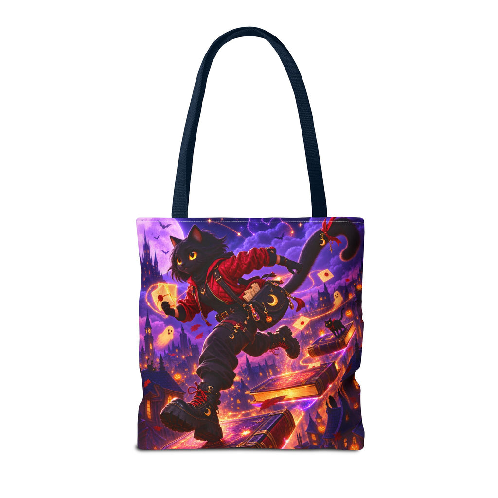 Halloween Tote Bag — Black Cat Spell Runner