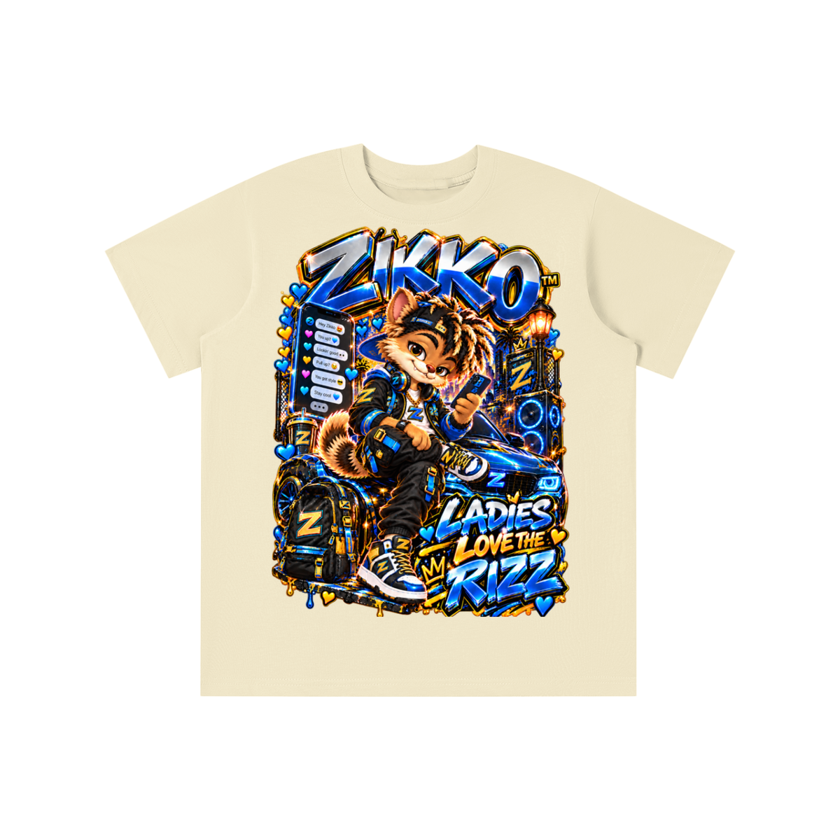 Own Your Vibe™ Zikko™ Ladies Love the Rizz Graphic T-Shirt - Youth Unisex Tee