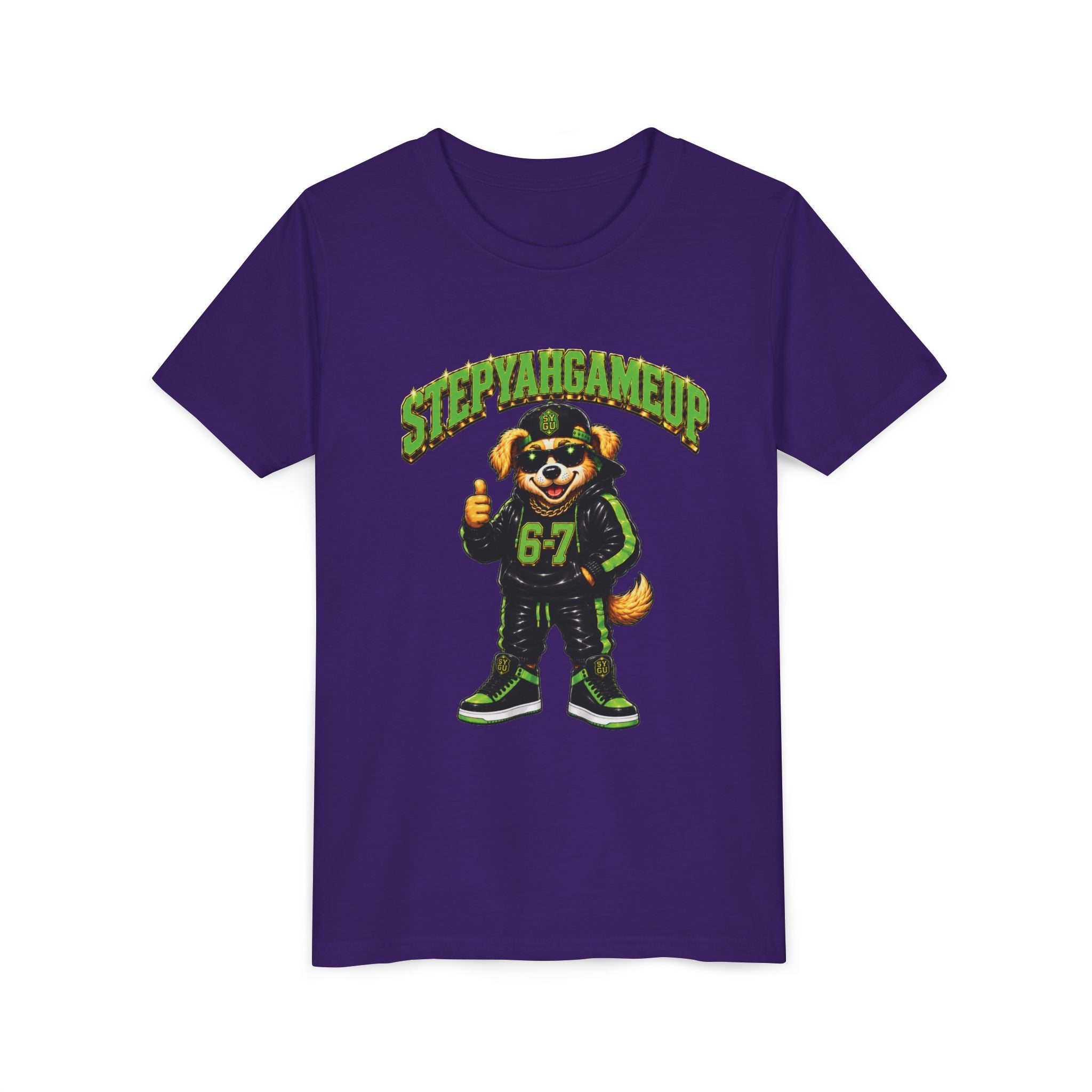 StepYahGameUp — SYGU Dog | 6-7 Green Edition | Unisex Youth Tee