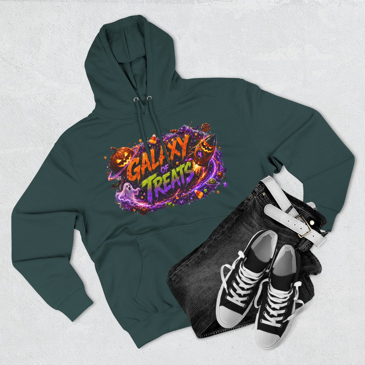"Galaxy of Treats — Trick or Treat Galaxy Halloween Hoodie | Adult Unisex"