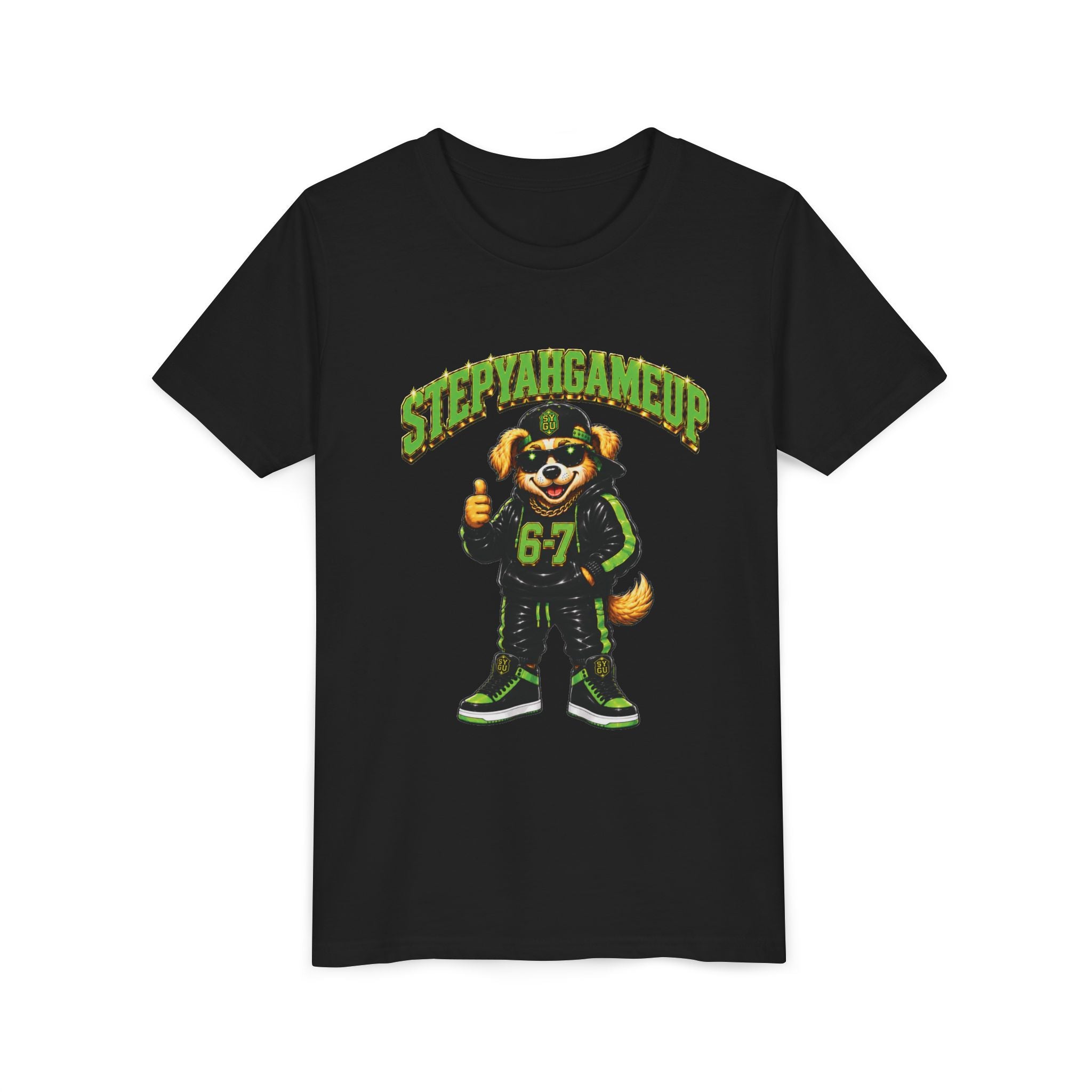 StepYahGameUp — SYGU Dog | 6-7 Green Edition | Unisex Youth Tee