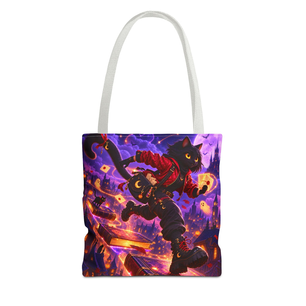 Halloween Tote Bag — Black Cat Spell Runner