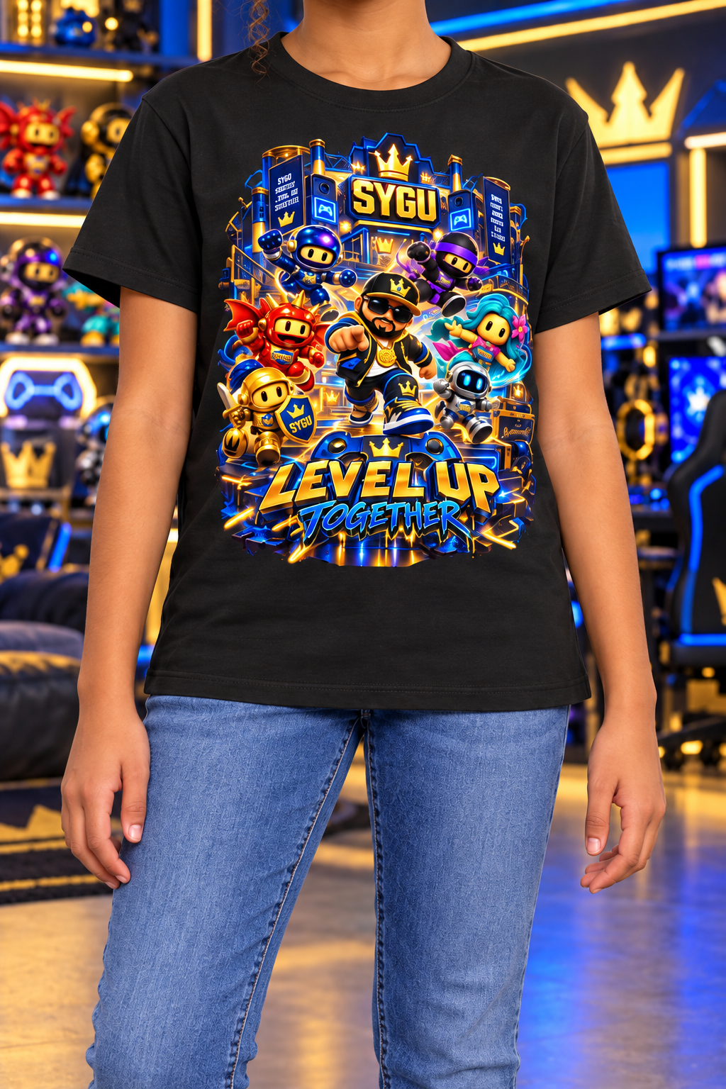 StepYahGameUp™ Level Up Together Graphic T-Shirt - Youth Unisex Tee