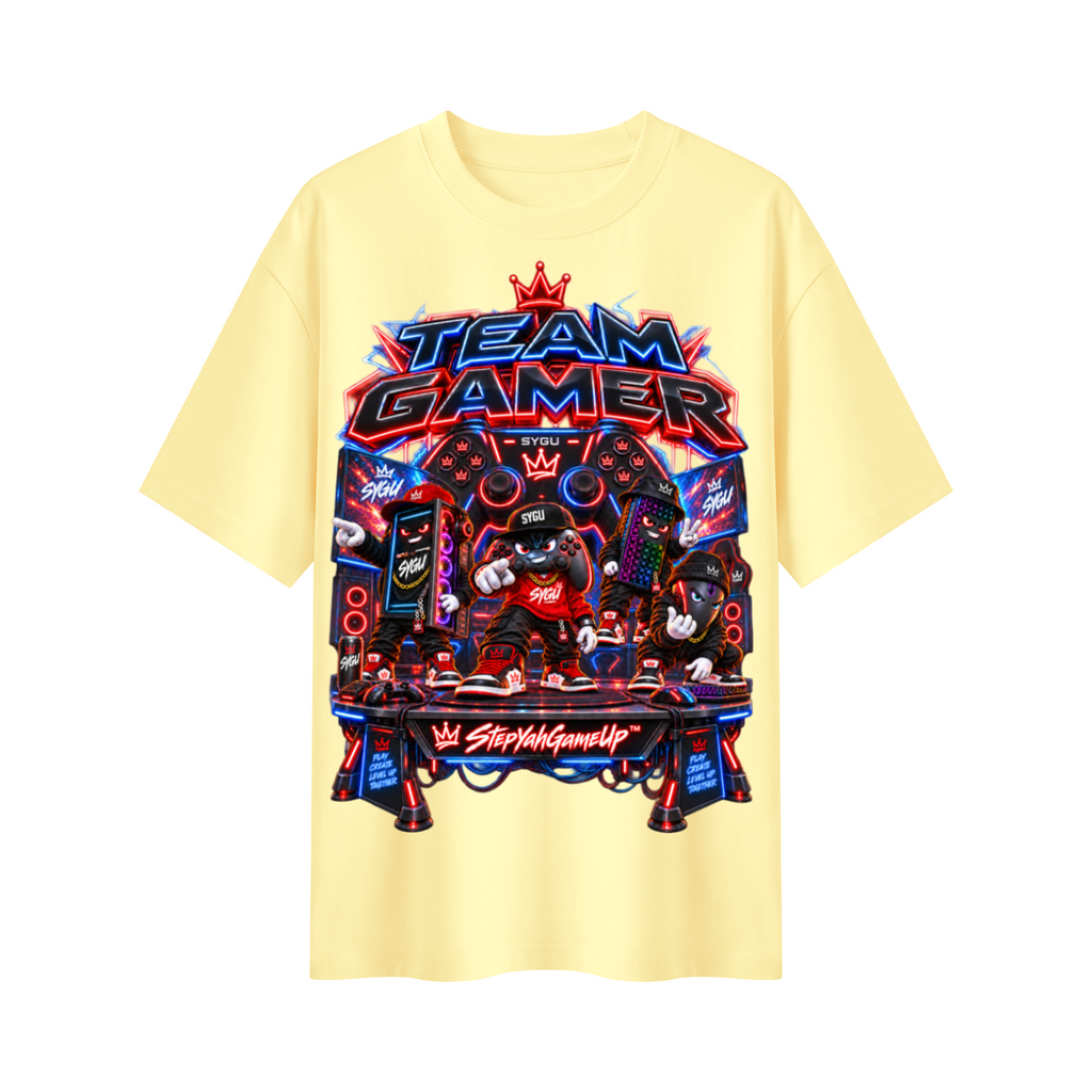 StepYahGameUp Squad Gamer Oversized T-Shirt - Team Gamer - Unisex