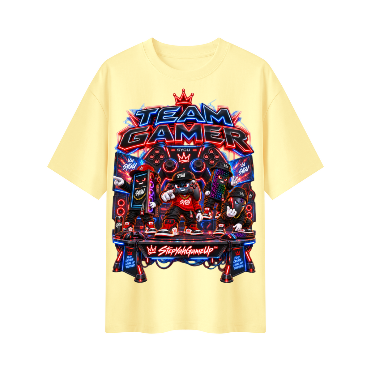 StepYahGameUp Squad Gamer Oversized T-Shirt - Team Gamer - Unisex