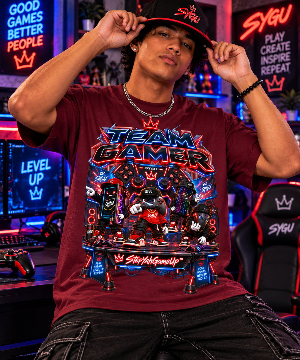 StepYahGameUp Squad Gamer Oversized T-Shirt - Team Gamer - Unisex