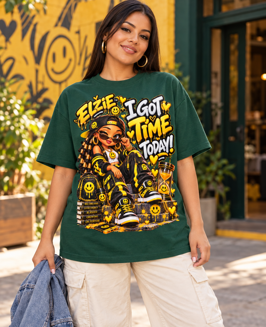 Own Your Vibe™ Elzie™ I Got Time Today! Oversized Graphic T-Shirt - Unisex