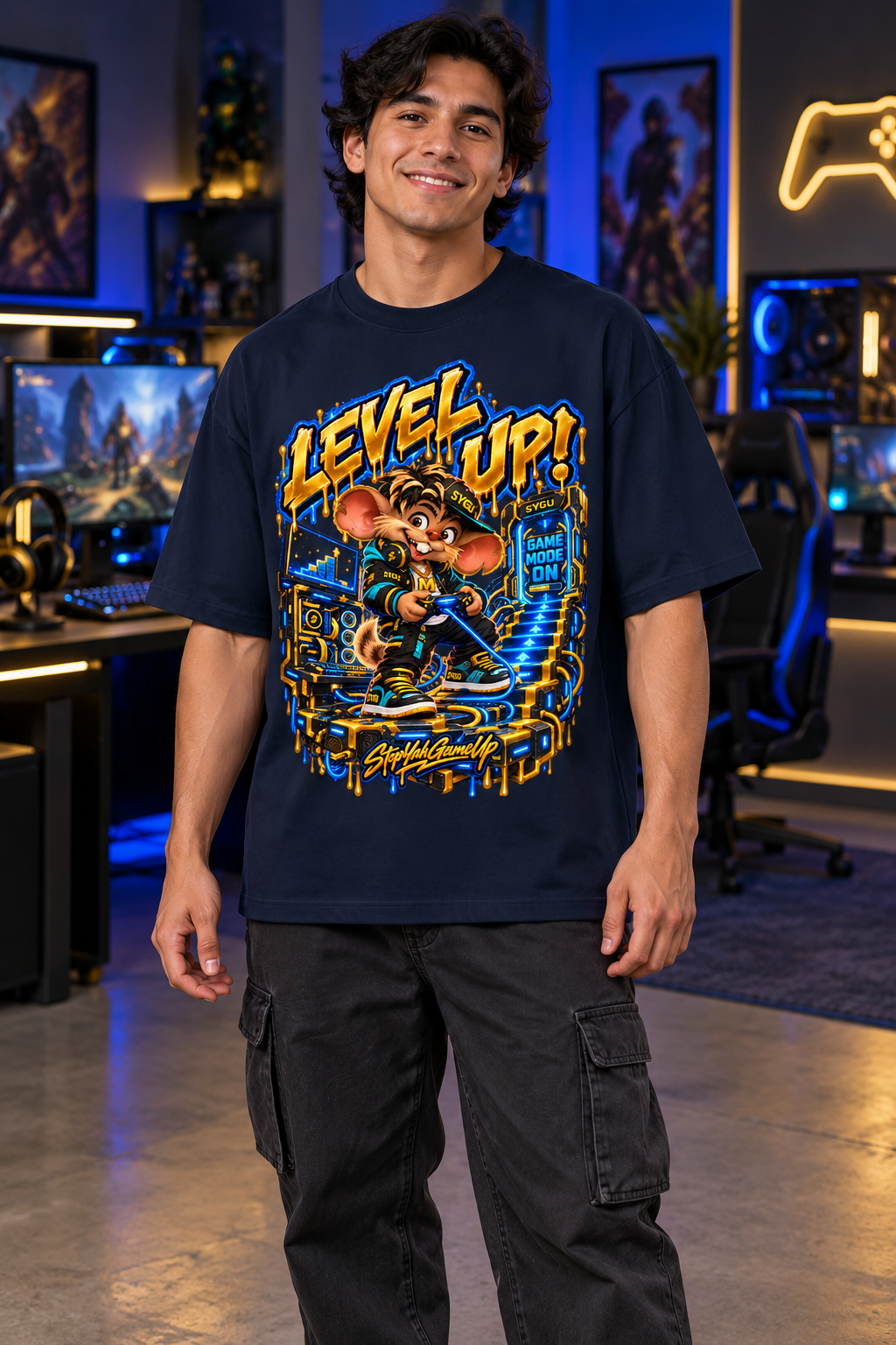 StepYahGameUp™ Level Up! Oversized Graphic T-Shirt - Unisex