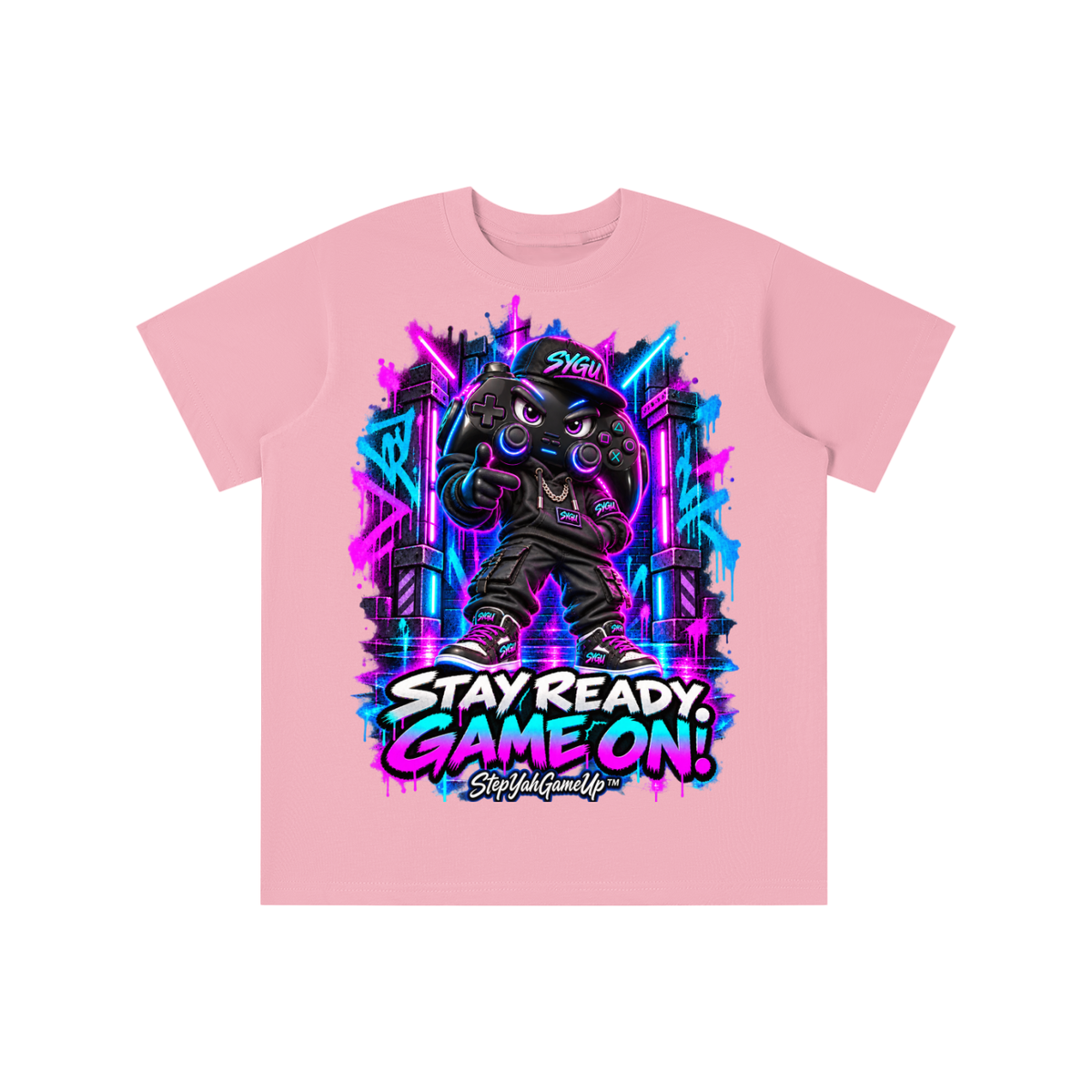 StepYahGameUp™ Stay Ready Game On Graphic T-Shirt - Youth Unisex Tee