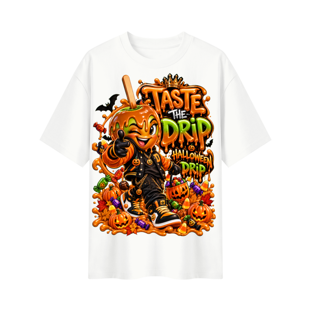 Halloween Candy Apple  Oversized Graphic T-Shirt - Taste the Drip - Unisex