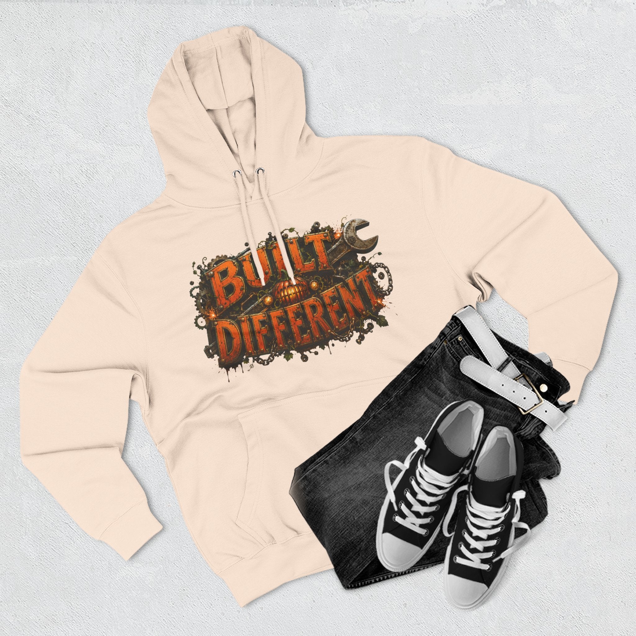 Built Different — Pumpkin Patch Mechanic Halloween Hoodie | Adult Unisex