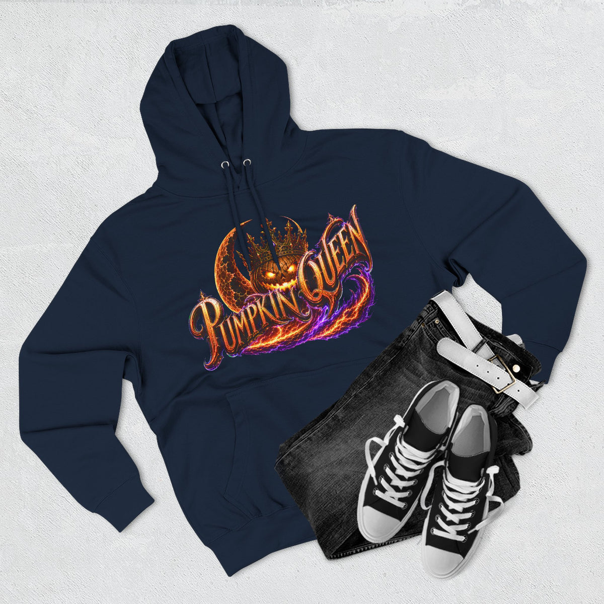 Crowned by Midnight — Pumpkin Queen Halloween Hoodie | Adult Unisex
