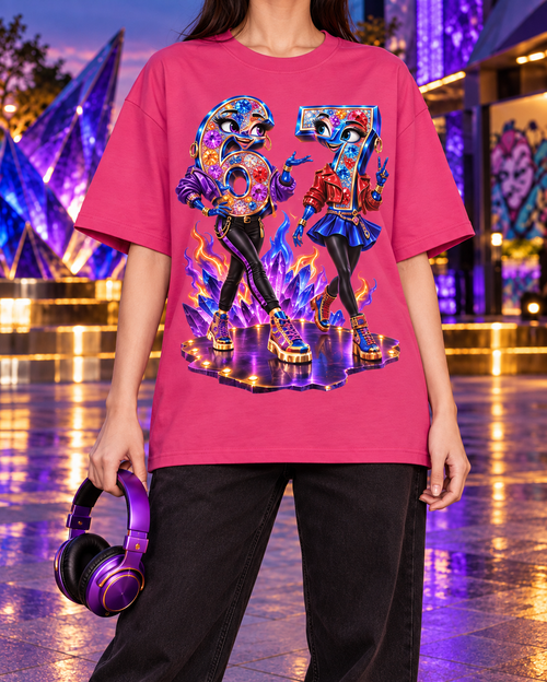 6-7 Street Mode™ Girls of 6-7 Oversized Graphic T-Shirt - Unisex