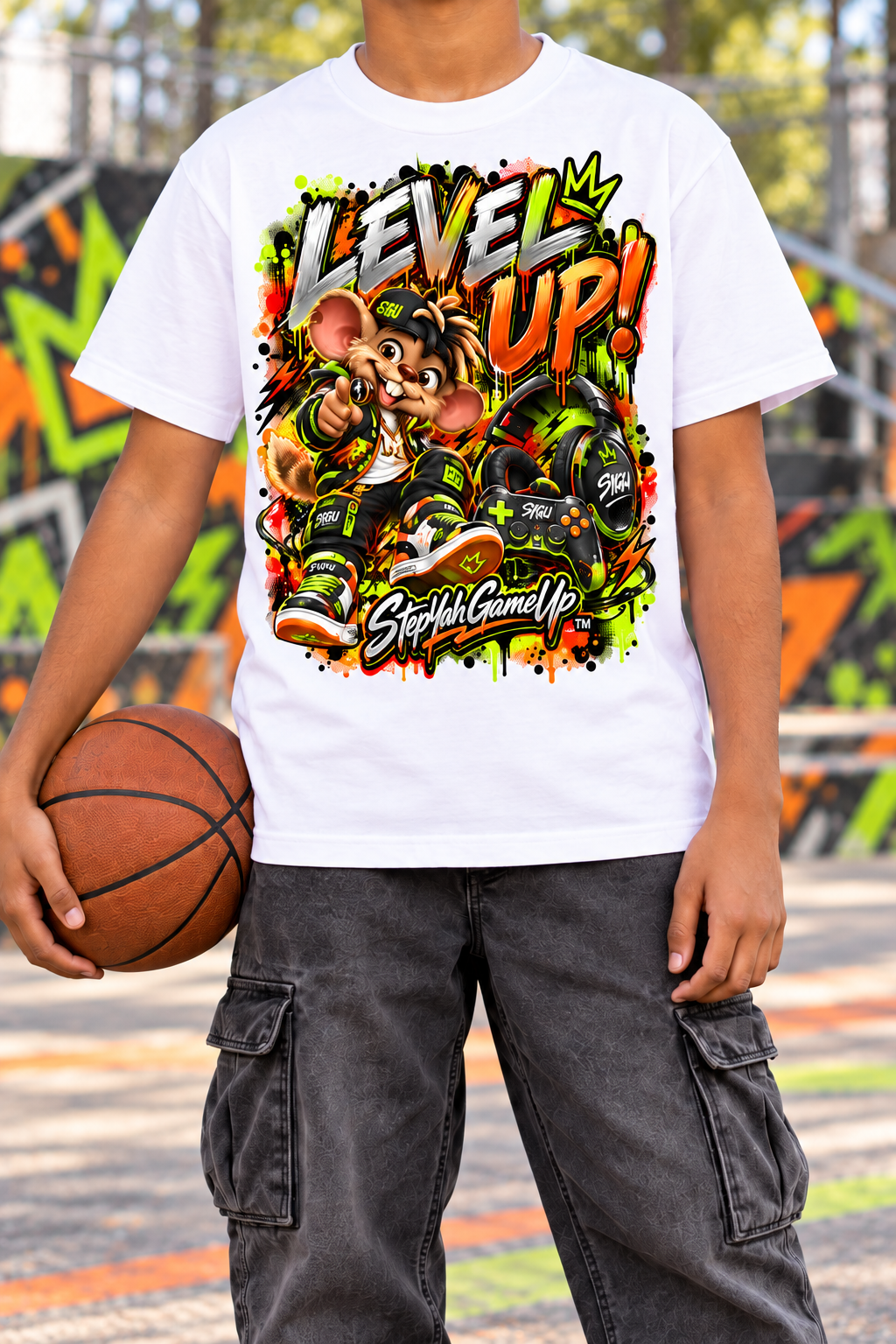 StepYahGameUp™ Level Up! Graphic T-Shirt - Youth Unisex Tee