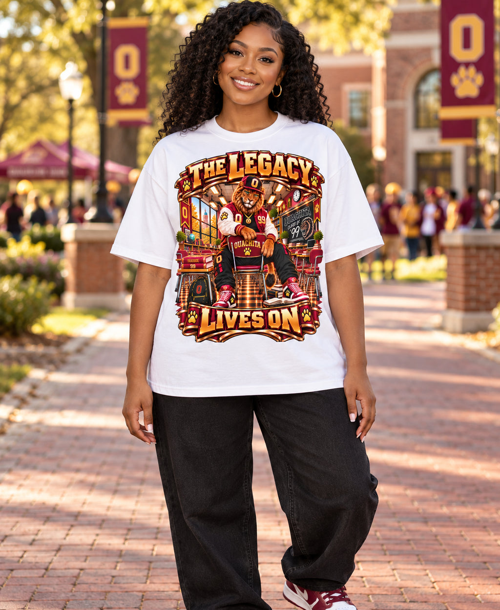 Alumni & Legacy Collection™ Ouachita Lions The Legacy Lives On Oversized Graphic T-Shirt - Unisex