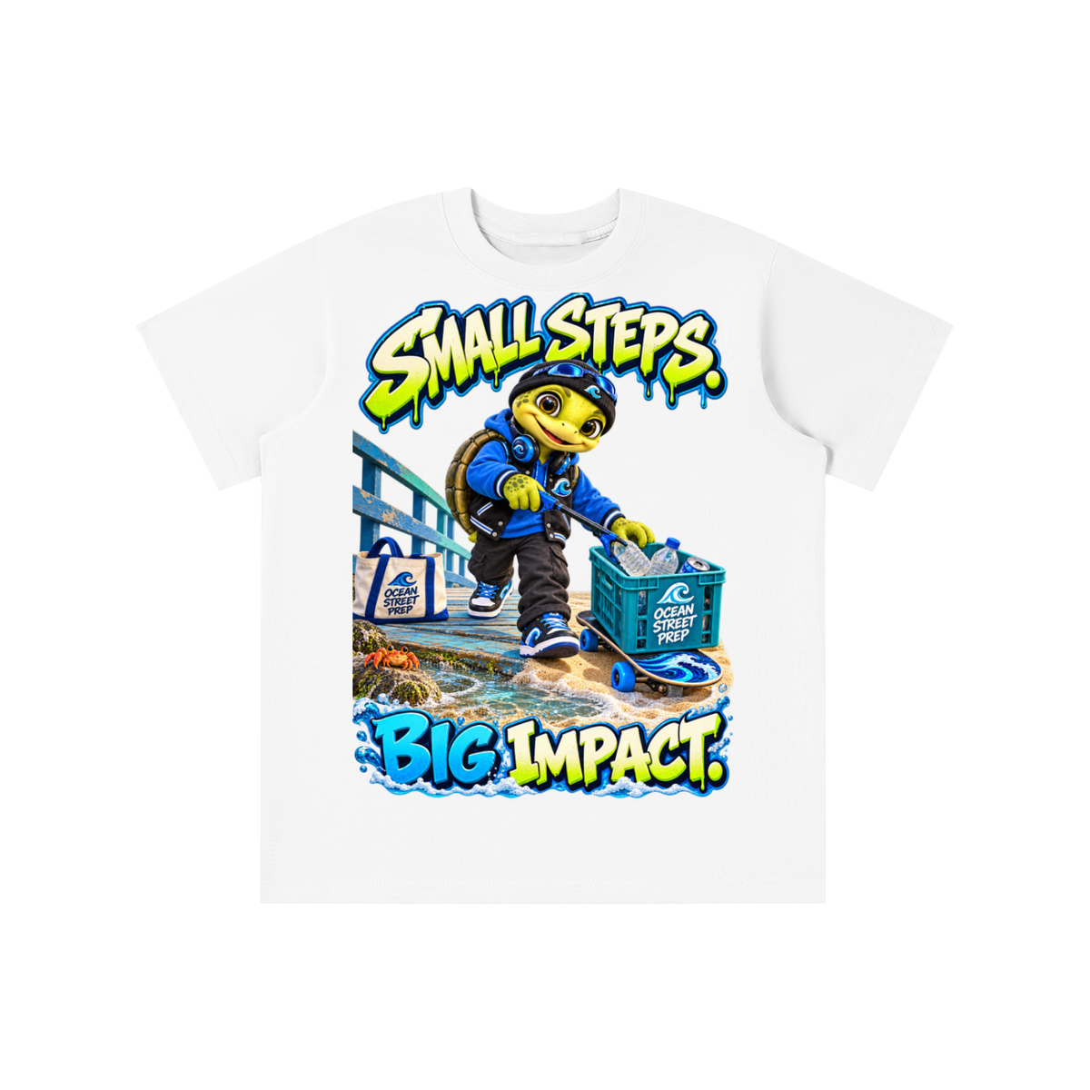 Ocean Street Prep™ Lil Turver Small Steps Big Impact Graphic T-Shirt - Youth Unisex Tee