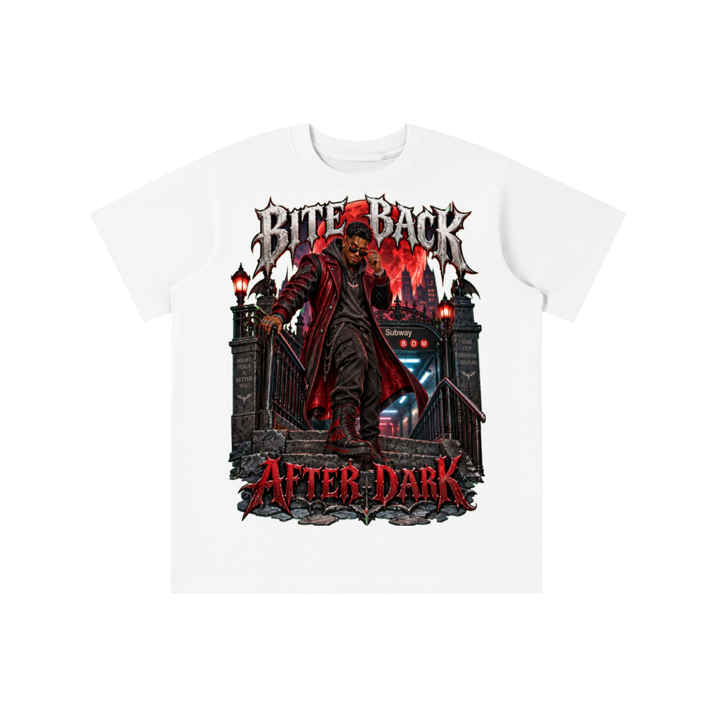 Halloween Vampire Graphic T-Shirt - Bite Back After Dark - Youth Unisex Tee