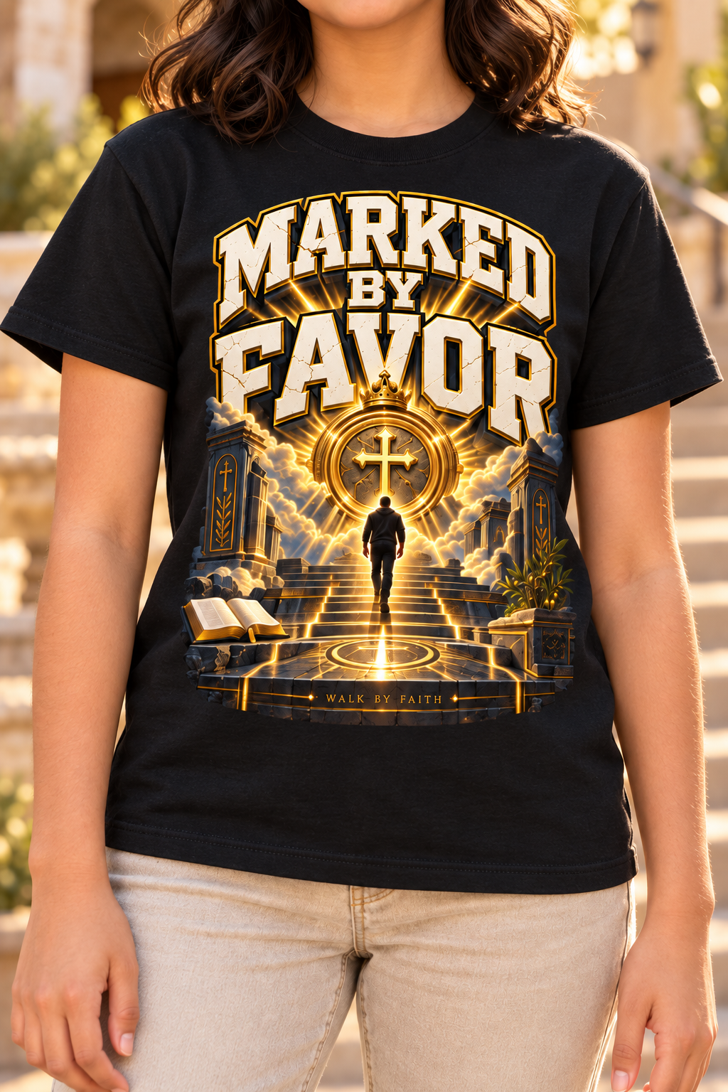 Walk by Faith™ Marked by Favor Graphic T-Shirt - Youth Unisex Tee