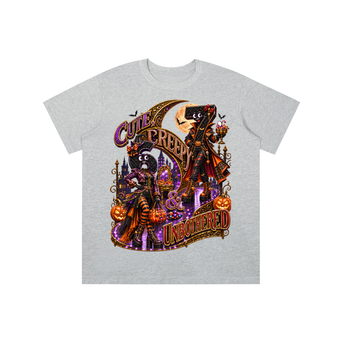 6-7 Street Mode™ Halloween Graphic T-Shirt - Cute, Creepy & Unbothered - Youth Unisex Tee