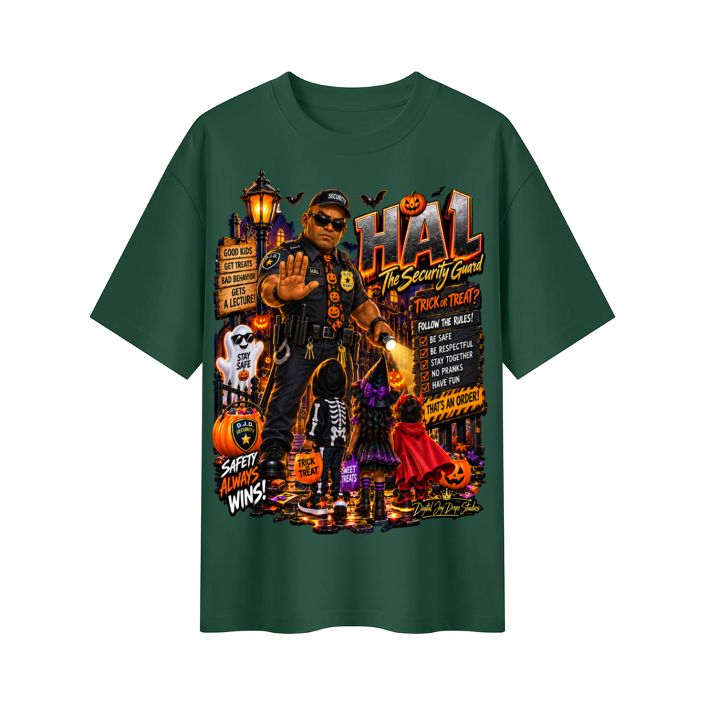 Halloween Security Guard Oversized Graphic T-Shirt - Safety Always Wins - Unisex