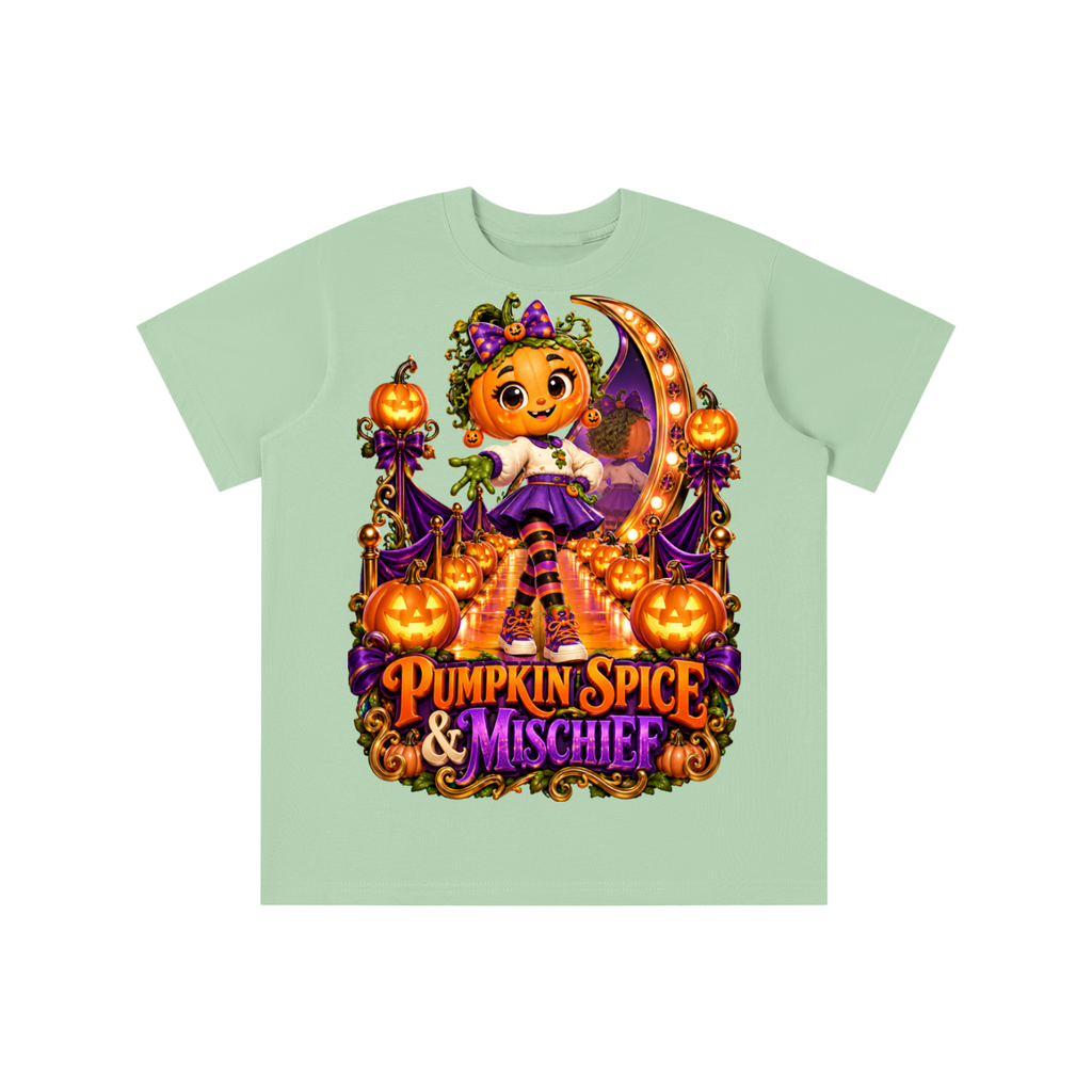 Halloween Pumpkin Girl Graphic T-Shirt - Pumpkin Spice & Mischief - Youth Unisex Tee