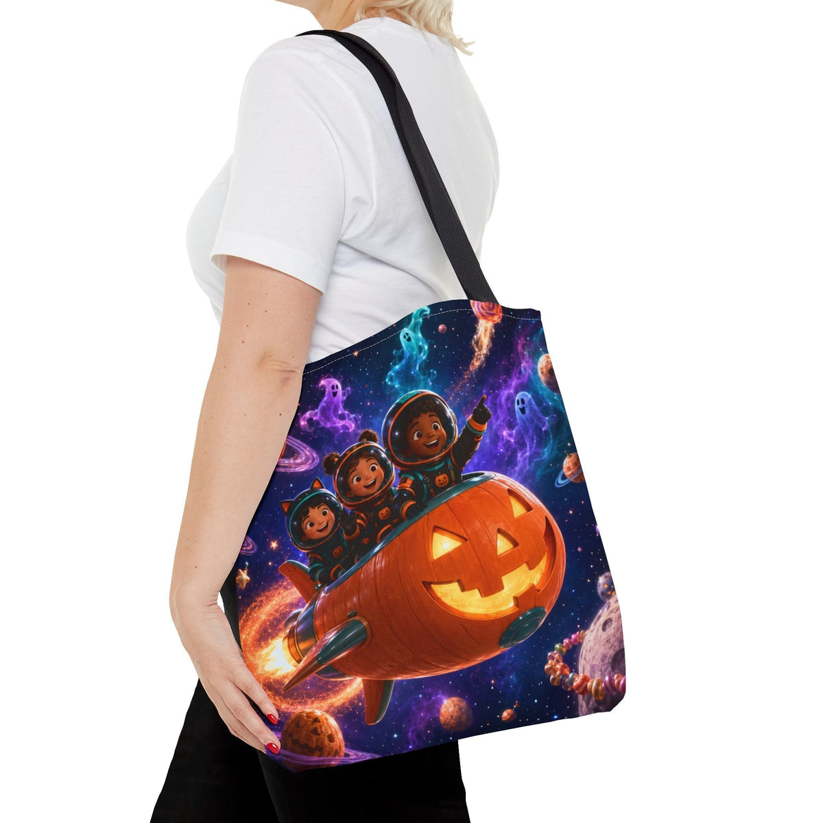 Halloween Trick or Treat Tote Bag - Trick or Treat Galaxy - Kids Candy Bag
