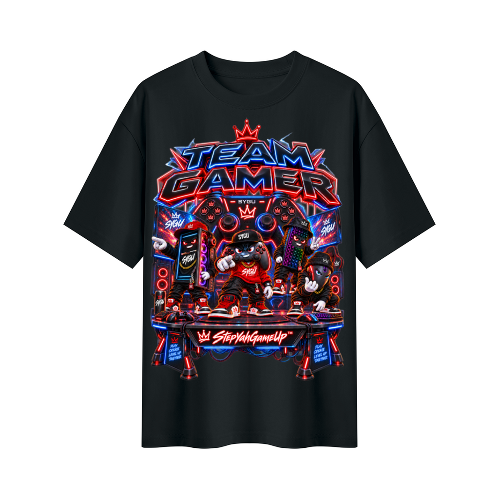StepYahGameUp Squad Gamer Oversized T-Shirt - Team Gamer - Unisex