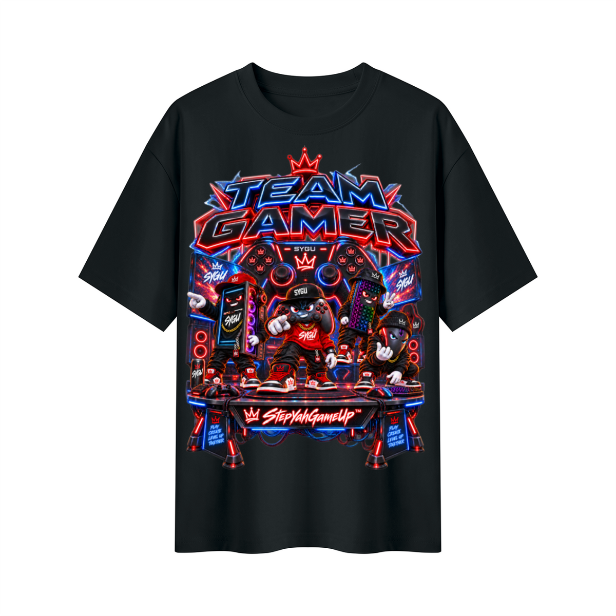 StepYahGameUp Squad Gamer Oversized T-Shirt - Team Gamer - Unisex