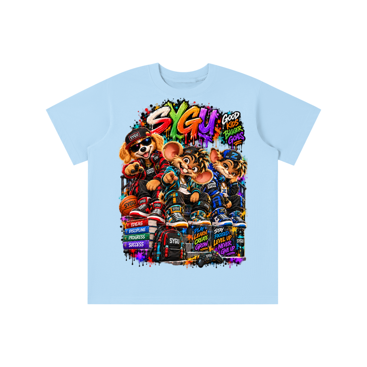 StepYahGameUp™ Good Kids Bigger Goals Graphic T-Shirt - Youth Unisex Tee