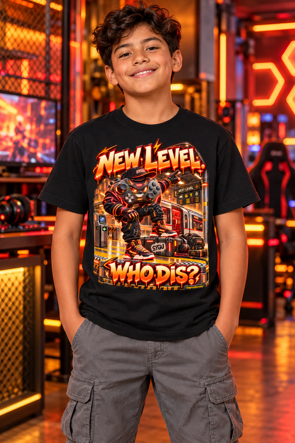StepYahGameUp™ New Level Who Dis Graphic T-Shirt - Youth Unisex Tee