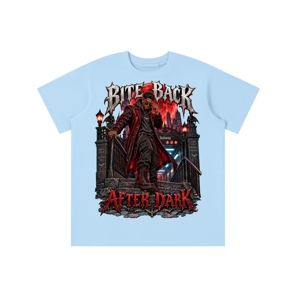 Halloween Vampire Graphic T-Shirt - Bite Back After Dark - Youth Unisex Tee