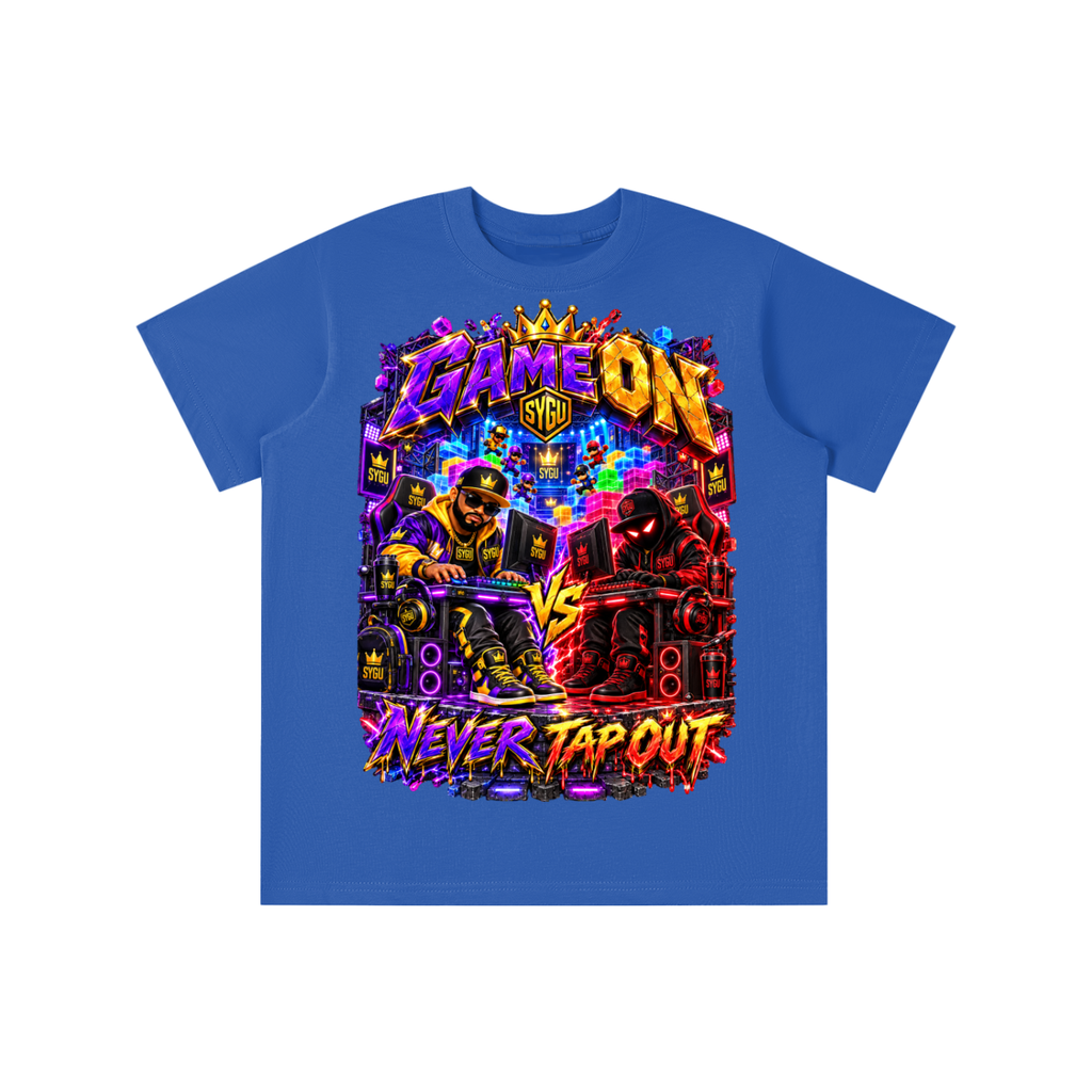 StepYahGameUp™ Game On Never Tap Out Graphic T-Shirt - Youth Unisex Tee