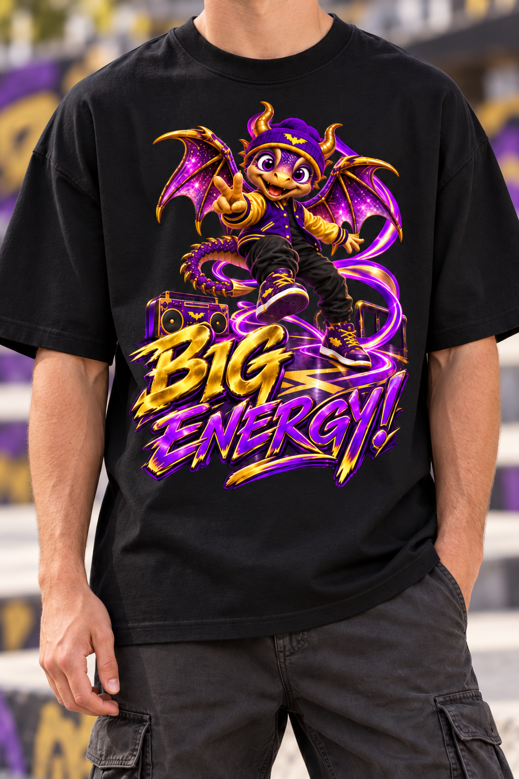 Lil Fantasy Legends™ Big Energy! Oversized Graphic T-Shirt - Unisex