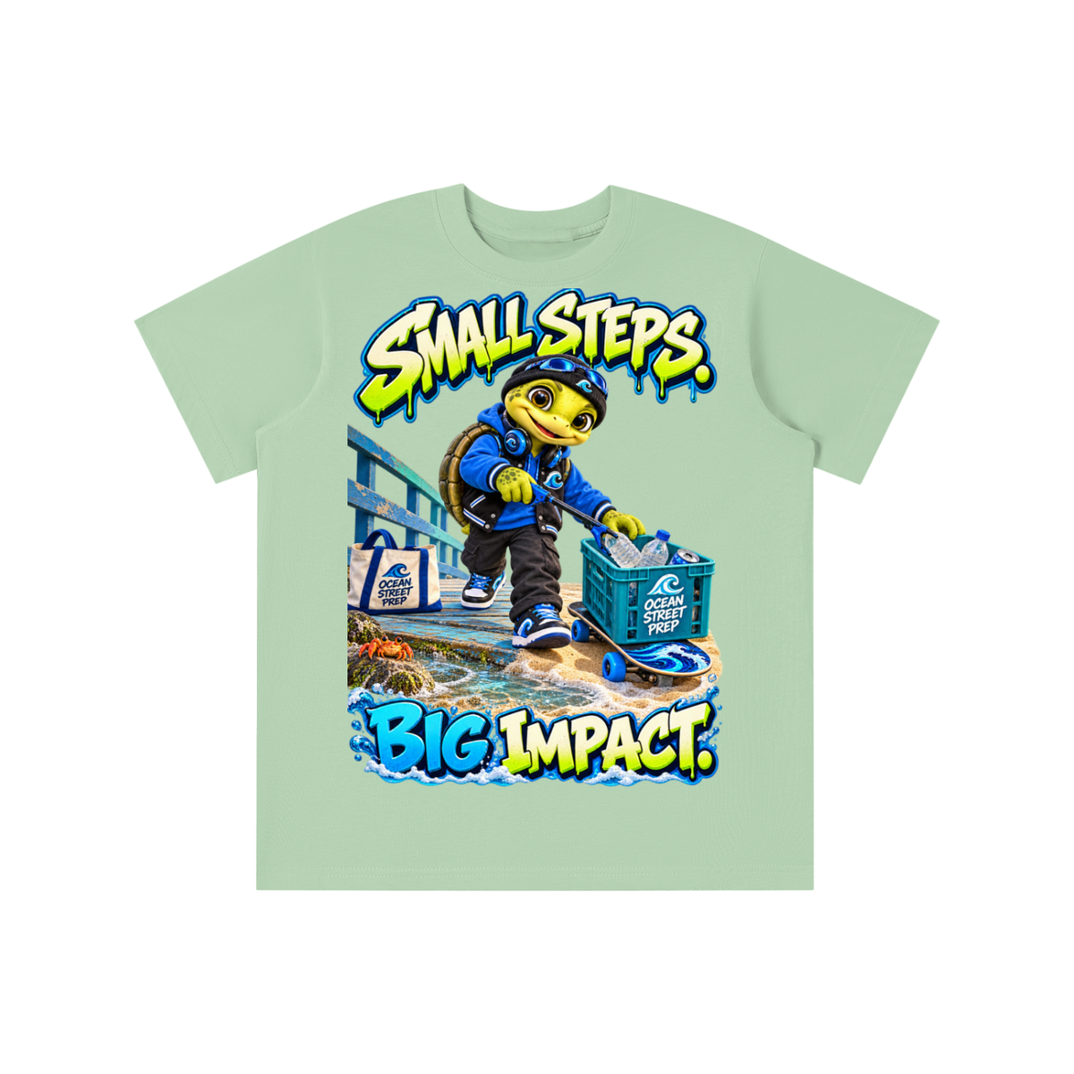 Ocean Street Prep™ Lil Turver Small Steps Big Impact Graphic T-Shirt - Youth Unisex Tee