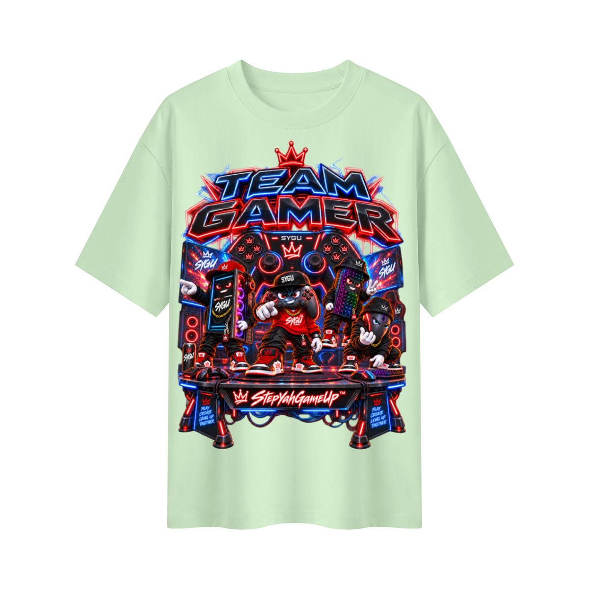 StepYahGameUp Squad Gamer Oversized T-Shirt - Team Gamer - Unisex