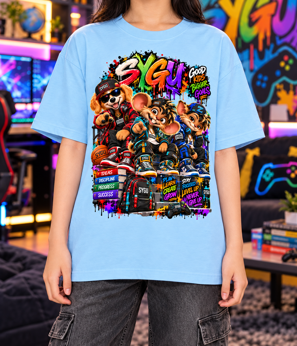 StepYahGameUp™ Good Kids Bigger Goals Graphic T-Shirt - Youth Unisex Tee