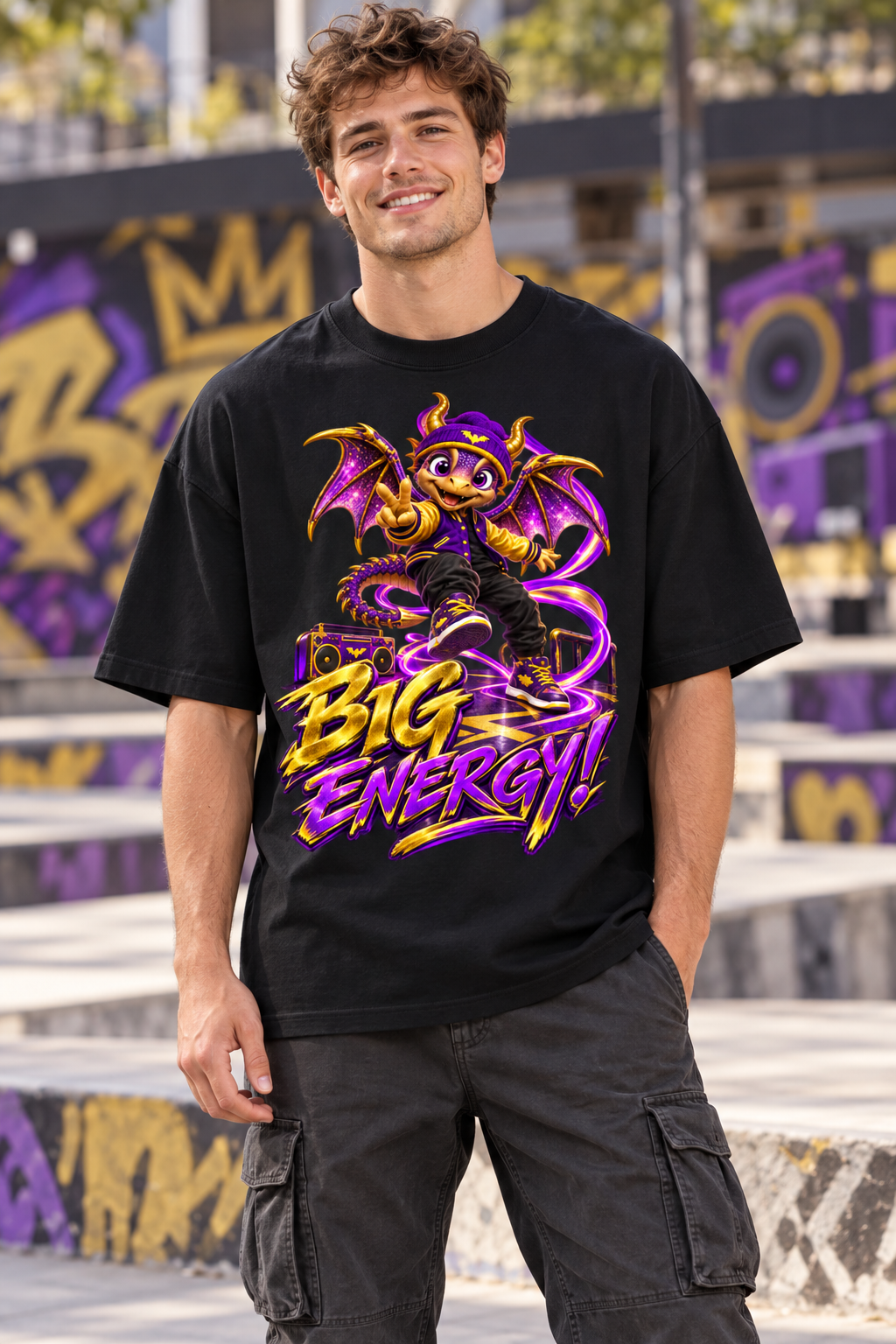 Lil Fantasy Legends™ Big Energy! Oversized Graphic T-Shirt - Unisex
