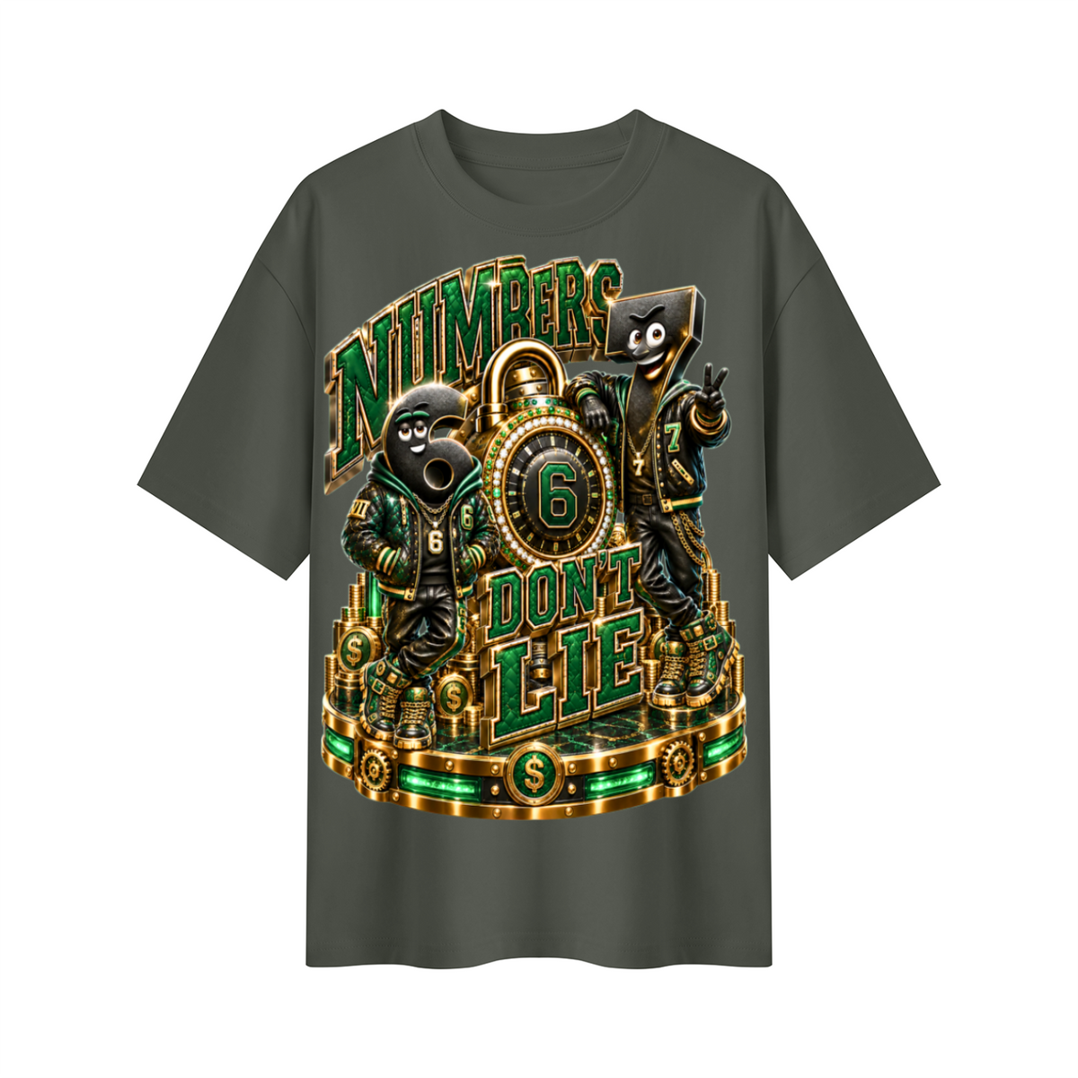 Numbers Don't Lie Money Oversized Graphic T-Shirt - 6-7 Street Mode - Unisex