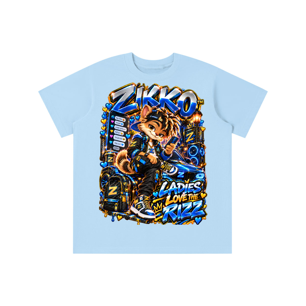 Own Your Vibe™ Zikko™ Ladies Love the Rizz Graphic T-Shirt - Youth Unisex Tee