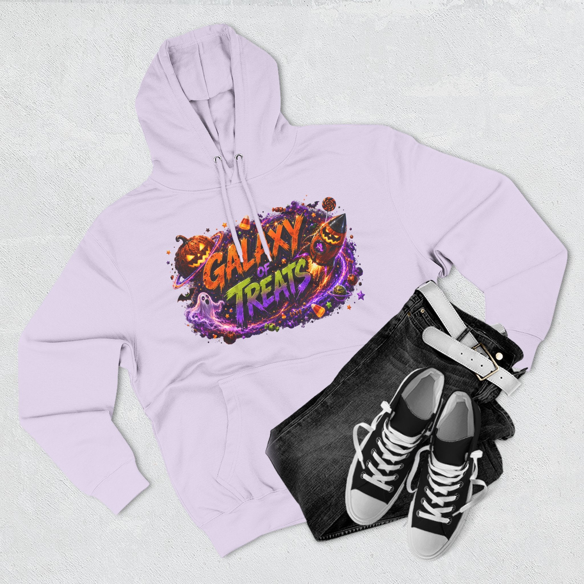 "Galaxy of Treats — Trick or Treat Galaxy Halloween Hoodie | Adult Unisex"